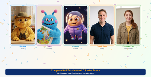Complete K-5 Bundle - All 5 Avatar Tutors group image